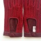 Gants en cuir d'agneau et crochet coton rouge "ALFREDINE".