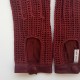 Gants en cuir d'agneau et crochet coton bordeaux "ALFREDINE".