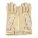 Leather gloves of peccary beige and otmeal "PAULINA"