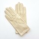 Leather gloves of lamb beige "CAPUCINE"