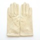 Gants en cuir d'agneau beige "CAPUCINE".