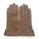 Gants en cuir d'agneau sable "CAMPANULE".