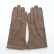 Gants en cuir d'agneau sable "CAMPANULE".