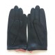 Leather Gloves of lamb black and pink "DENISE".