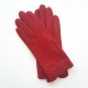 Gants en cuir d'agneau rouge "EMILIE".