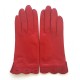 Gants en cuir d'agneau rouge "EMILIE".