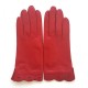 Leather Gloves of lamb red "DENISE".