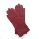 Leather Gloves of lamb burgundy "EMILIE".
