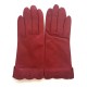Gants en cuir d'agneau bordeaux "EMILIE".