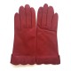 Gants en cuir d'agneau bordeaux "EMILIE".