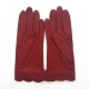 Gants en cuir d'agneau bordeaux "EMILIE".