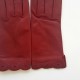 Gants en cuir d'agneau bordeaux "EMILIE".