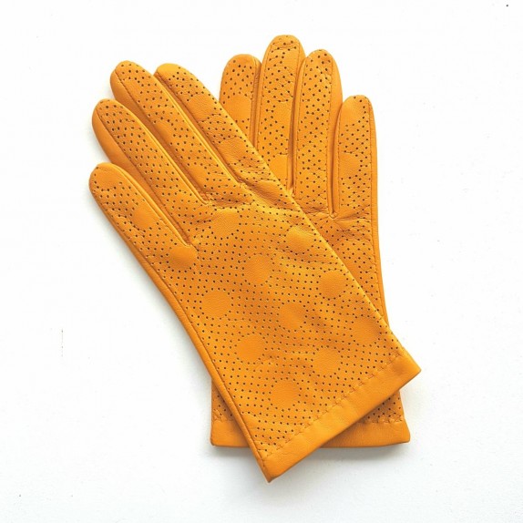 Leather gloves of lamb red "LINA".