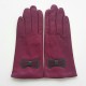 Leather Gloves of lamb hot pink blackcurrant charcoal "ALICE"