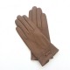 Gants en cuir d'agneau sable "ANEMONE".