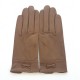 Gants en cuir d'agneau sable "ANEMONE".