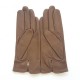 Gants en cuir d'agneau sable "ANEMONE".