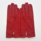 Gants en cuir d'agneau rouge "ANEMONE".