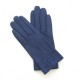 Gants en cuir d'agneau bleu "ANEMONE".