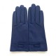 Gants en cuir d'agneau bleu "ANEMONE".