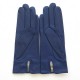 Gants en cuir d'agneau bleu "ANEMONE".