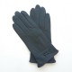 Leather gloves of lamb grey "ANEMONE"