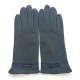 Gants en cuir d'agneau gris "ANEMONE".
