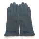 Leather gloves of lamb grey "ANEMONE"