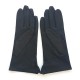 Leather gloves of lamb black and red "CLEMENTINE"