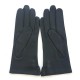 Leather gloves of lamb black and burgundy "CLEMENTINE"