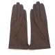 Gants en cuir d'agneau chocolat "CLEMENTINE".