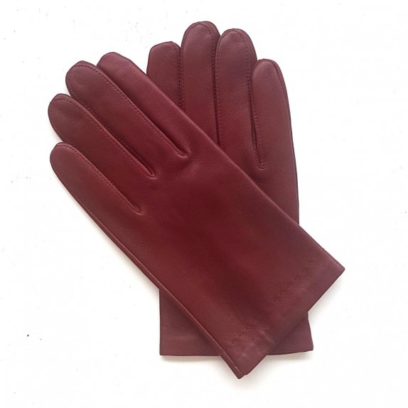 Gants en cuir d'agneau bordeaux "RAPHAEL".