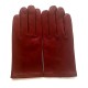 Gants en cuir d'agneau bordeaux "RAPHAEL".