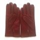 Gants en cuir d'agneau bordeaux "RAPHAEL".