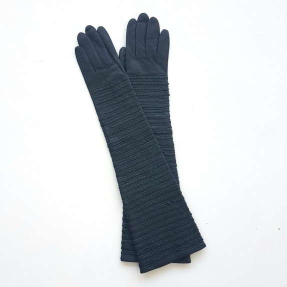 Leather gloves of lamb grey " Froufrou".