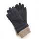 Leather gloves of lamb and wool/acrylic brown "ALBERT".