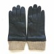 Leather gloves of lamb and wool/acrylic brown "ALBERT".