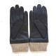 Leather gloves of lamb and wool/acrylic brown "ALBERT".