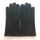 Gants en cuir d'agneau noir "STEEVE".