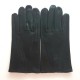 Leather gloves of lamb black "STEEVE".