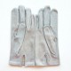 Leather gloves of lamb silver "CAPUCINE"