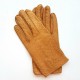 Leather gloves of ostrich and lamb cork "ANGELLA