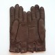 Leather gloves of pecarry brown "LEONIE".