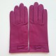 Gants en cuir d'agneau rose vif "ANEMONE".