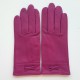 Leather gloves of lambhot pink "ANEMONE"
