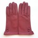 Leather gloves of lamb rose antique "CLEMENTINE"