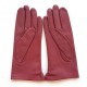 Leather gloves of lamb rose antique "CLEMENTINE"