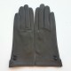 Gants en cuir d'agneau gris et noirs "CLEMENTINE".