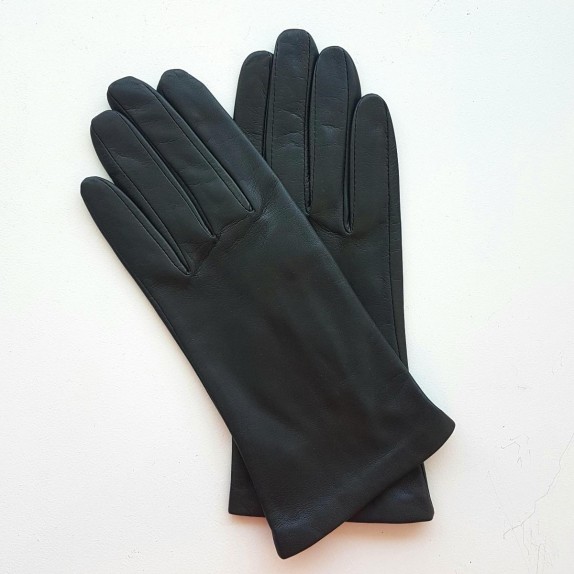 Leather gloves of lamb grey "CAPUCINE"