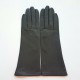 Leather gloves of lamb grey "GISELLE".